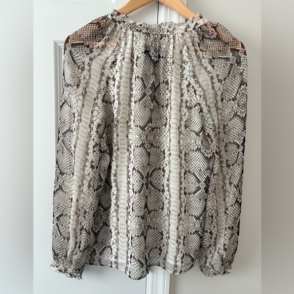 J. Crew Collection Sheer Silk Blouse in Reptile Print - Picture 6 of 9